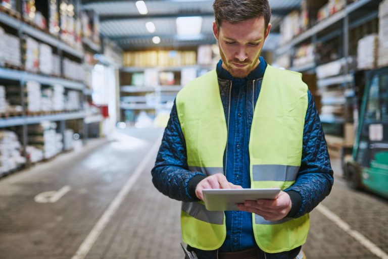 man in a warehouse
